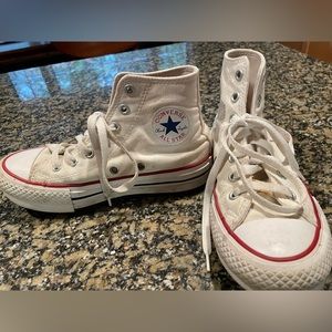 Lightly worn kids Converse high tops sneakers size 2.